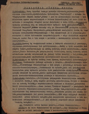 POBÓG MALINOWSKI Władysław - Polemic against the censored edition of Jozef Beck's 