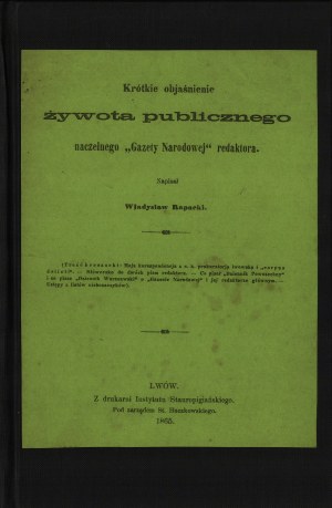 RAPACKI Władysław - Short explanation of the public life of the editor-in-chief of 