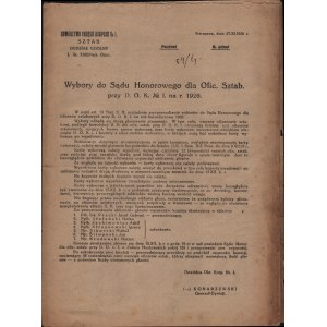 Wybory do Sądu Honorowego dla Oficerów Sztabowych, 1926 r.