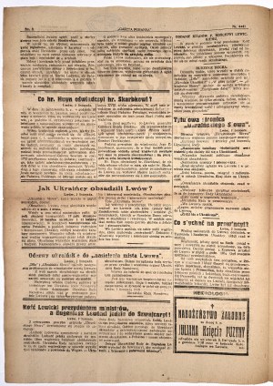 Battle for Lviv] Morning Gazette of November 3, 1918. No. 4442, Year VIII. 