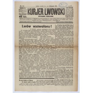 Bitwa o Lwów] Lwów wyzwolony! Kurjer Lwowski Wydanie poranne z dnia 23 listopada 1918. Nr. 516. Nakładem Spółki wydawniczej Kurjera Lwowskiego.