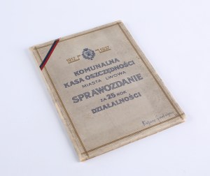 Communal Savings Bank of the City of Lviv] XXIV Report of the Directorate of the Communal Savings Bank of the City of Lviv for the time from the 1st of January to the 31st of December 1937. T. J. for the twenty-fifth year of activity. Piller-Neumann print