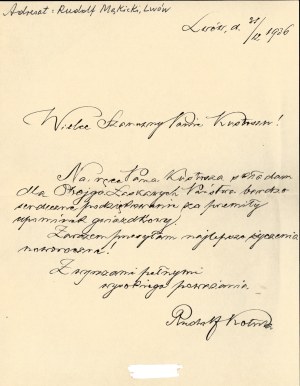 KOTULA Rudolf] Correspondence of Rudolf Kotula to Rudolf Mękicki. Set of 5 letters from 1933-1938. Lviv [Library of the Jan Kazimierz University in Lviv].