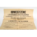 LWÓW] Obwieszczenie o wprowadzeniu stanu wyjątkowego [in blanco, Lwów, nie przed II 1937] Drukarnia Państwowa w Warszawie.