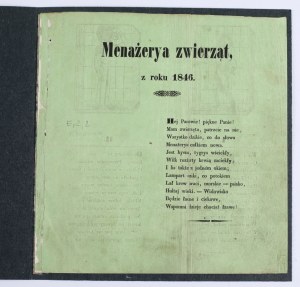 Menagerie of Animals, dated 1846: 