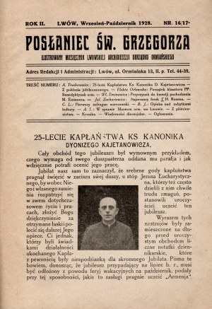 Armenians in Lviv] St. Gregory's Messenger. Illustrated Monthly of the Lviv Armenian Rite Archdiocese. No. 16/17, Year II. September October 1928 [Lviv].