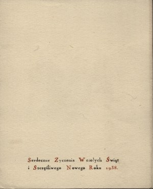 TYROWICZ Ludwik] Greeting card with original signed artwork by proj. Ludwik Tyrowicz. Lviv 1938.