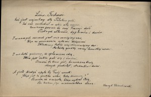 ZBIERZCHOWSKI Henryk - Lviv - Fochowi. Manuscript of a poem in honor of Marshal Ferdinand Foch. [Lviv 1923 (?)].