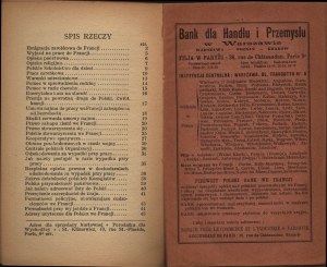 KLIMOWICZ Stanisław - Poradnik dla wychodźcy. About what a labor emigrant in France should know. Paris 1923. drukarnia Polska.