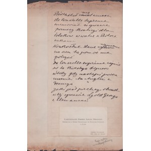Sprawa Polska we Francji w latach 1914-1920, SMÓLSKI Karol] Zbiór dokumentów, maszynopisów oraz rękopisów związanych z działalnością Karola Smólskiego na rzecz Sprawy Polskiej we Francji w latach 1914-1919 oraz maszynopis „Wspomnień z lat 1914-1919” tegoż