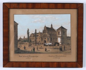 XIX century] AUER Karol - View of the Bernardine Church in Lviv. Lit. by P. Piller, Lviv [1837].