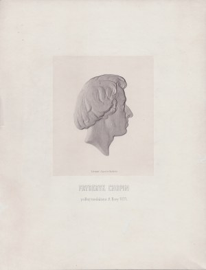 XIX century] Frederic Chopin according to the medallion of A. Bovy 1837. lithograph of 
