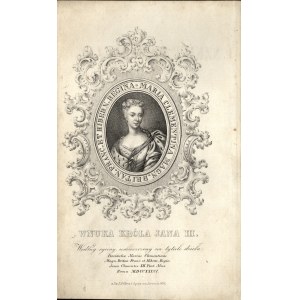 XIX w.] Portret Marii Klementyny Sobieskiej, wnuczki Króla Jana III Sobieskiego. Lit. P. Pillera i Syna. Lwów 1853