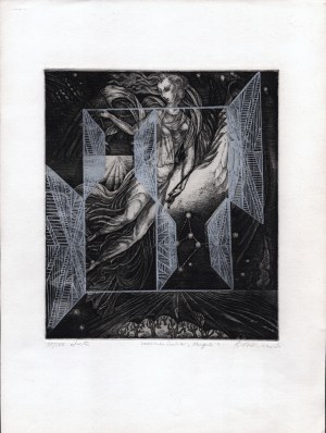 Lithuanian artist R. Veluwiene] Virgo. Graphic by Lithuanian artist from the series 