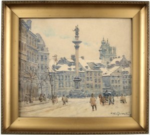CIEŚLEWSKI Tadeusz, father (1870-1956) - Warsaw. Sigismund's Column. 1930s.