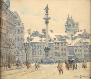 CIEŚLEWSKI Tadeusz, father (1870-1956) - Warsaw. Sigismund's Column. 1930s.