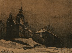 DOBROWOLSKI Odo (1883-1917) - Church of the Carmelites. Color autolithograph from the 
