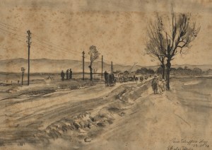 GALICIA] SCHEFFLER Rudolf (1884-1973) - Road in Stryj 29 II 1916.