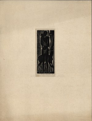 SOPOĆKO Konstanty Maria (1903-1992) - African woman with child and deer. 1932. woodcut on tissue paper
