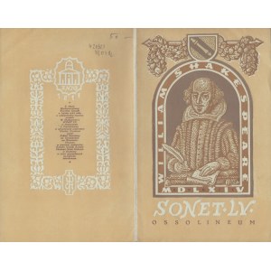 CHOMICZ Witold] SHAKESPEARE William - Sonet LV. Ossolineum 1965. Wydawnictwo bibliofilskie z okazji Międzynarodowej Wystawy Książki w Lipsku 1965 r.