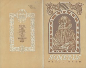 CHOMICZ Witold] SHAKESPEARE William - Sonnet LV. Ossolineum 1965. bibliophilic publication on the occasion of the 1965 International Book Exhibition in Leipzig.