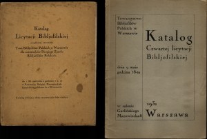 Antiquarian market] Set of 5 Catalogues of Bibljofilski Licitations from the years 1926-1956. Warsaw. Society of Polish Bibljophiles in Warsaw (1926-1931) and Society of Book Lovers in Cracow (1956).