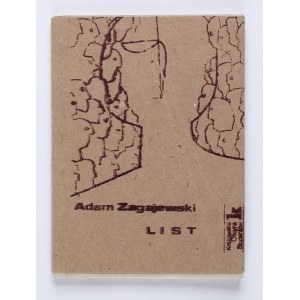 ZAGAJEWSKI Adam - List. Kraków 1979. Opr. graf. Piotr Jaksa. Krakowska Oficyna Studentów.