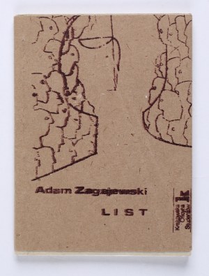 ZAGAJEWSKI Adam - Letter. Kraków 1979. opr. graph. Piotr Jaksa. Krakowska Oficyna Studentów.