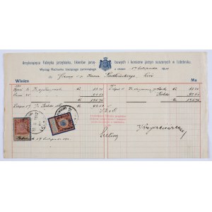 Arcyksiążęca Fabryka jarzębiaku, likierów jarzębowych i konserw jarzyn suszonych w Izdebniku. Rachunek dla firmy sz. p. Jana Sadłowskiego Lwów, 17 XI 1911 r.