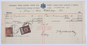 Archduke Factory of rowanberry, rowan liqueurs and dried vegetable preserves in Izdebnik. Account for the company of the late Jan Sadlowski Lviv, November 17, 1911.