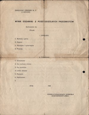 Corps District Command No. V, swimming certificate. 1935 r. [KS Cracovia]