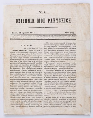 Journal of Parisian Fashions. Collection of 14 issues from 1842-1845 Lviv. Printed by Peter Piller [editor Tomasz Kulczycki].