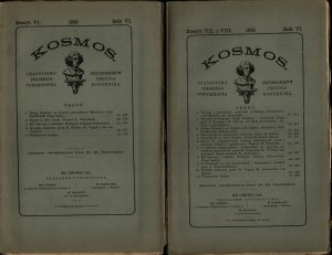 Cosmos. Year VI. 1881. issues I-XII. Lviv. Published by the Polish Society of Naturalists named after Copernicus.