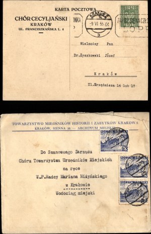 Cracow Cecilian Choir] A set of documents related to the activities of the Cracow Cecilian Choir. 1930s.