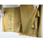 Polskie Koleje Państwowe, PKP] Zespół projektów budynku Zarządu Głównego Polskich Kolei Państwowych w Warszawie, autorstwa lwowskiego architekta, Witolda Minkiewicza. [Warszawa, po 1927 r.]
