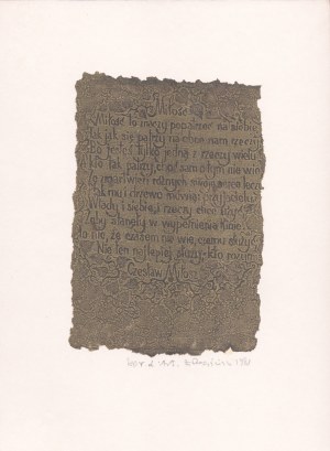 ROGIÑSKI Lukasz - Two etchings to poems by Czeslaw Milosz 