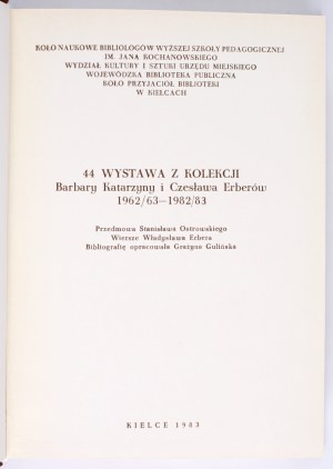 ERBER Barbara and Czeslaw collection] A cloche of 12. catalogs of exhibition of exlibrises from the collection of Katarzyna and Czeslaw Erber. Kielce 1979-1987.