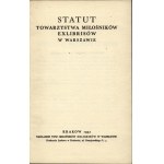 Statut Towarzystwa Miłośników Exlibrisów w Warszawie 1931. TME. Kraków: Druk. Ludowa