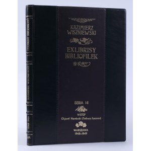 WISZNIEWSKI Kazimierz - Exlibrisy bibliofilek. Seria I-II. Wstęp Olgierda Nawłockiego. Warszawa 1948-1949 [klocek 4 egzemplarzy z ekslibrisami kolorowanymi i niekolorowanymi, oprawa Marka Bauera]