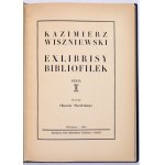 WISZNIEWSKI Kazimierz - Exlibrisy bibliofilek. Seria I-II. Wstęp Olgierda Nawłockiego. Warszawa 1948-1949 [klocek 4 egzemplarzy z ekslibrisami kolorowanymi i niekolorowanymi, oprawa Marka Bauera]