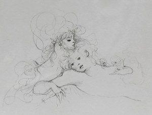 Leonor Fini (1907-1996), Two young women, 1972