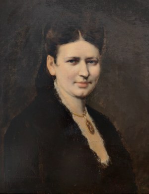 Tadeusz Ajdukiewicz (1852-1916), Portrait of a lady with a medallion, ca. 1880