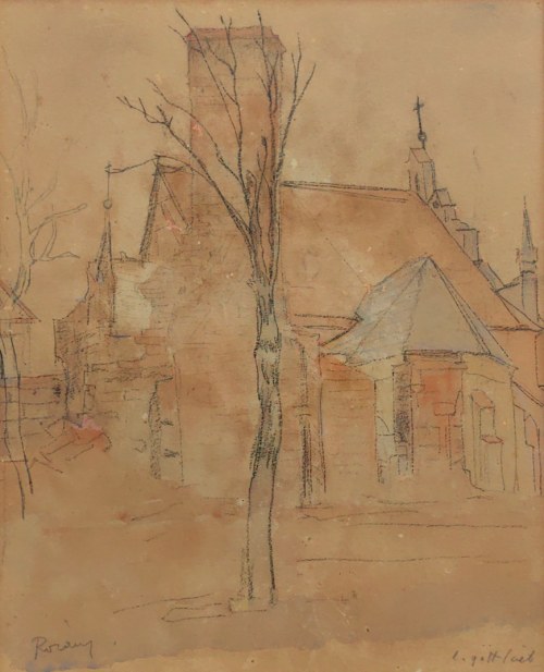 Leopold Gottlieb (1879-1934), Pejzaż z kościołem