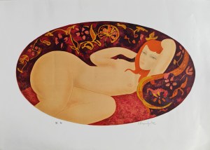 Alain Bonnefoit (b. 1937), Oval Nude