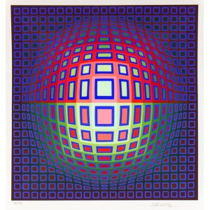 Victor Vasarely (1906-1997), Błękitna kompozycja