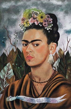 Frida Kahlo (1907-1954), Self-portrait with dedication to Dr. Eloesseu