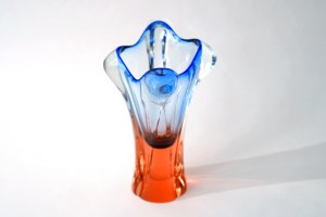 Glass vase - Chribska smelter - J. Hospodka