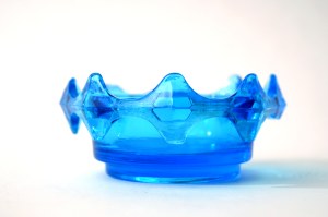 Glass platter - Diatret - HSG Ząbkowice - J.S. Drost - blue