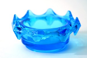 Glass platter - Diatret - HSG Ząbkowice - J.S. Drost - blue