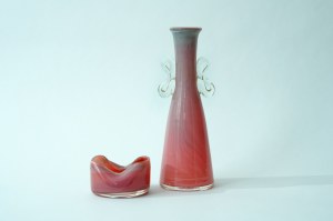 Glass vase and ashtray - HS Tarnowiec